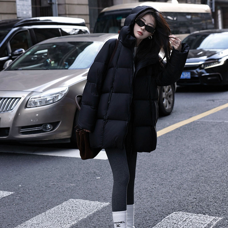 Duck down thick down coat winter hooded coat for women