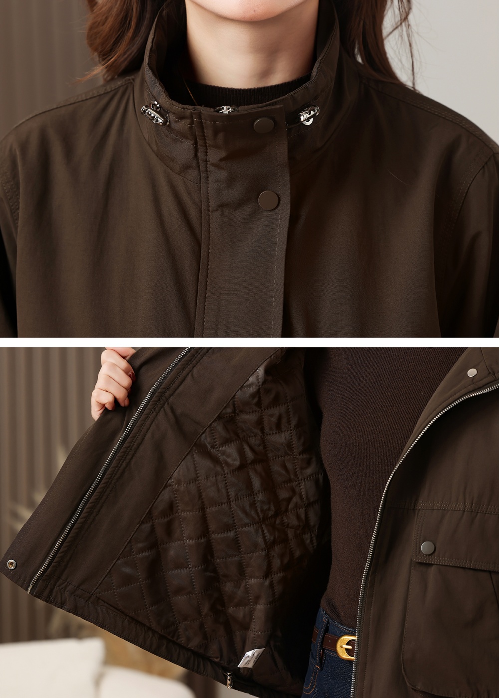 Autumn and winter thick coat cotton tops for women