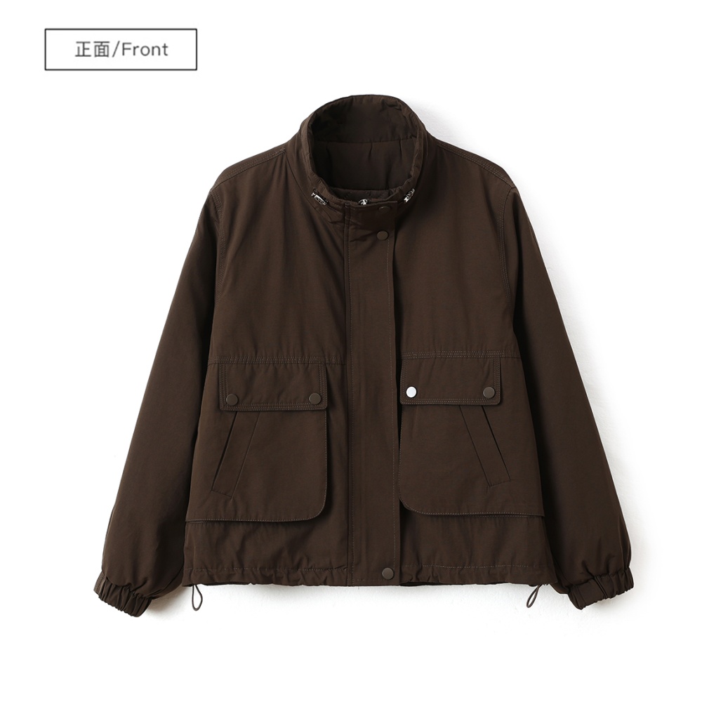 Autumn and winter thick coat cotton tops for women