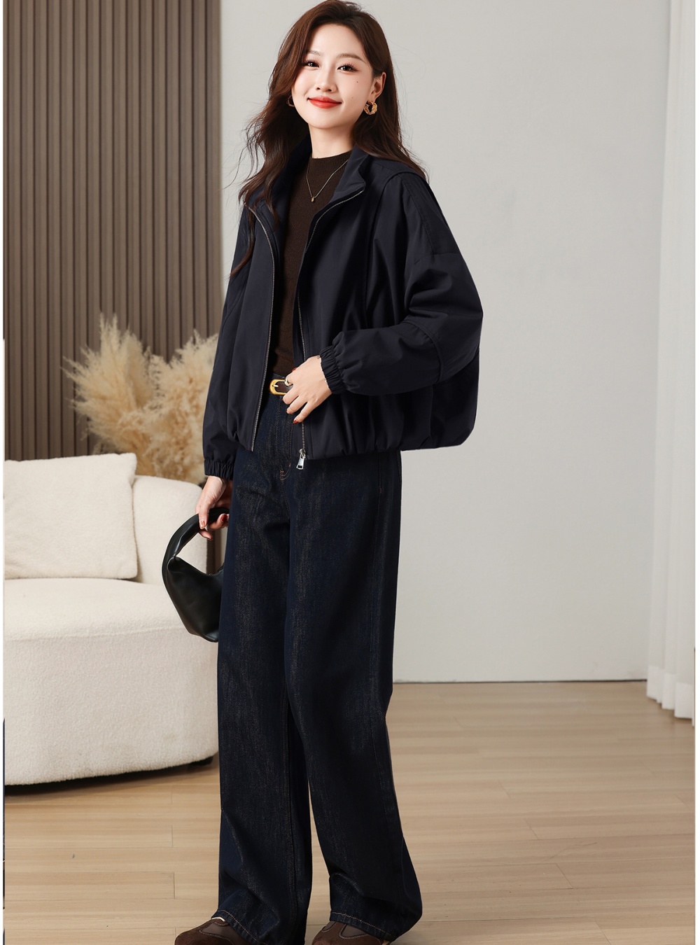 Cotton thick simple cotton coat pure all-match coat
