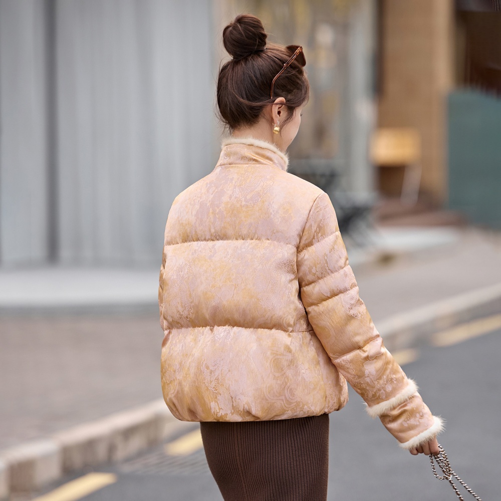 Drill string embroidery thermal stitching down coat