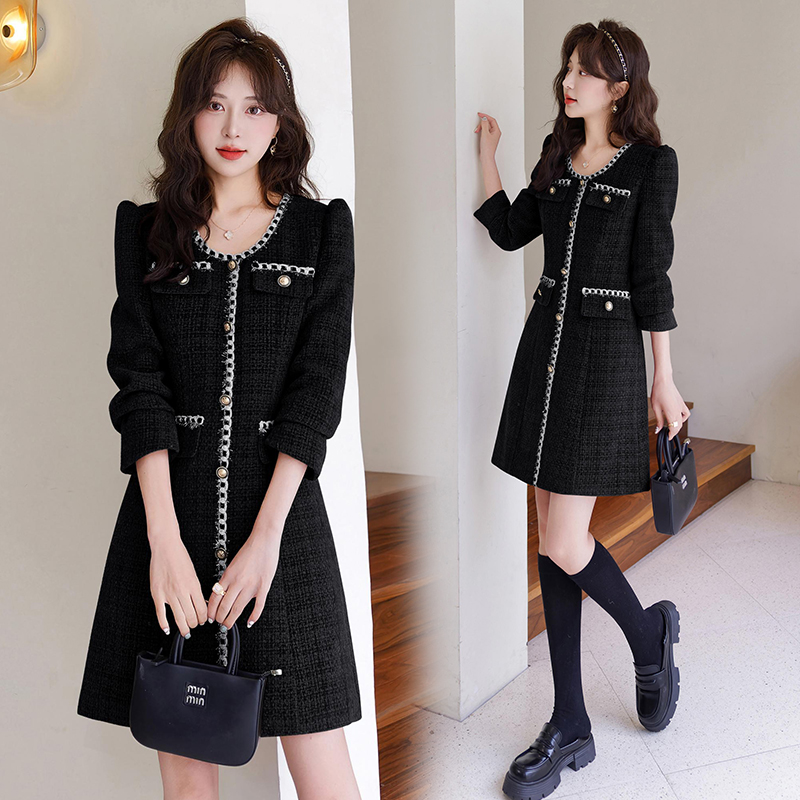 Ladies slim chanelstyle spring temperament dress