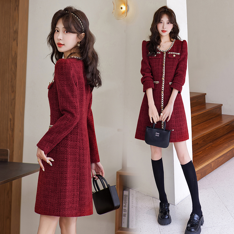 Ladies slim chanelstyle spring temperament dress