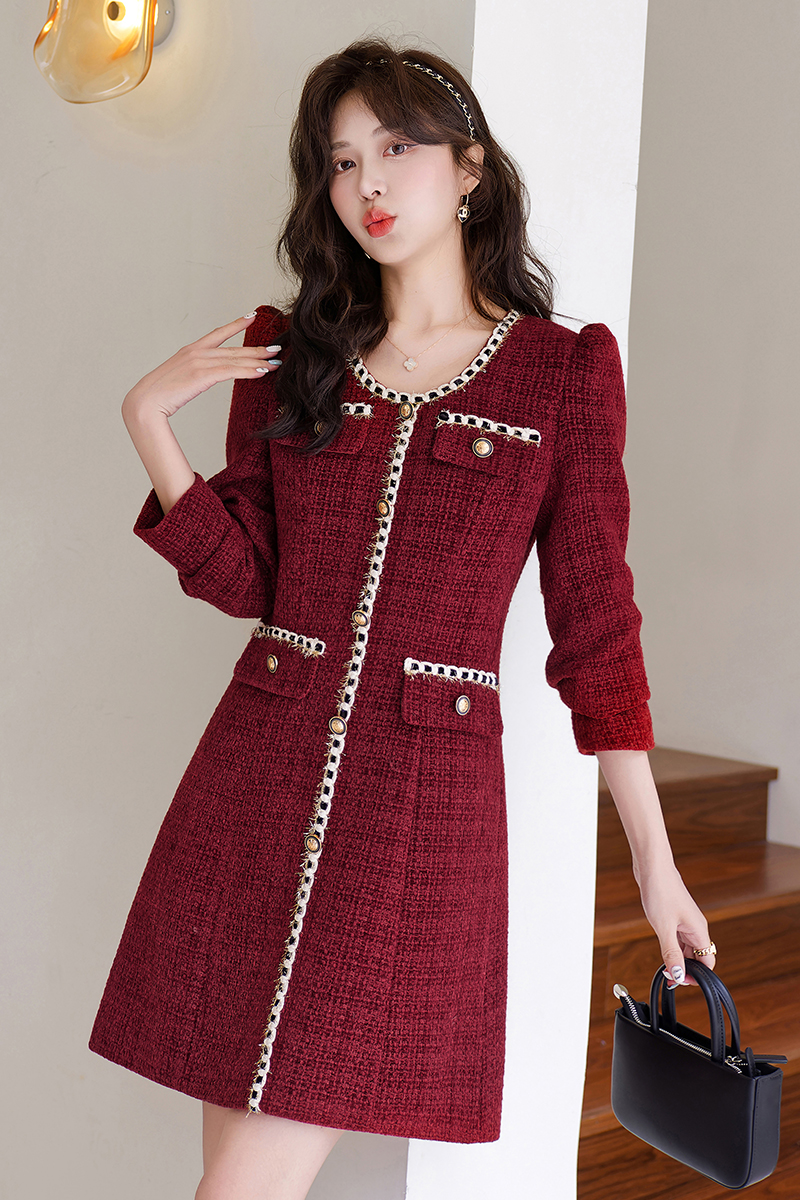 Ladies slim chanelstyle spring temperament dress