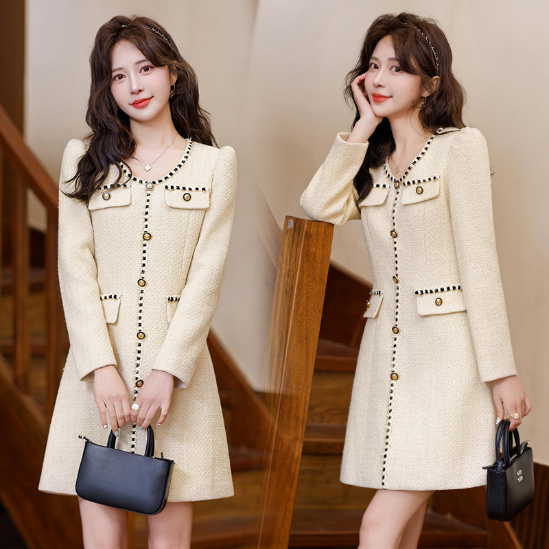 Ladies slim chanelstyle spring temperament dress