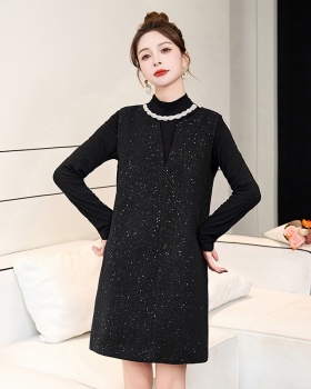 Chanelstyle dress bottoming shirt 2pcs set for women