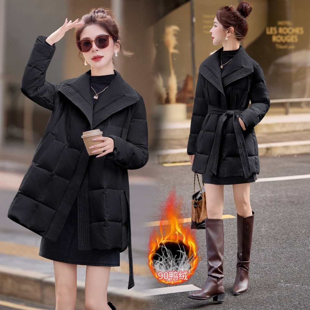 Slim temperament fashion duck down grace long down coat