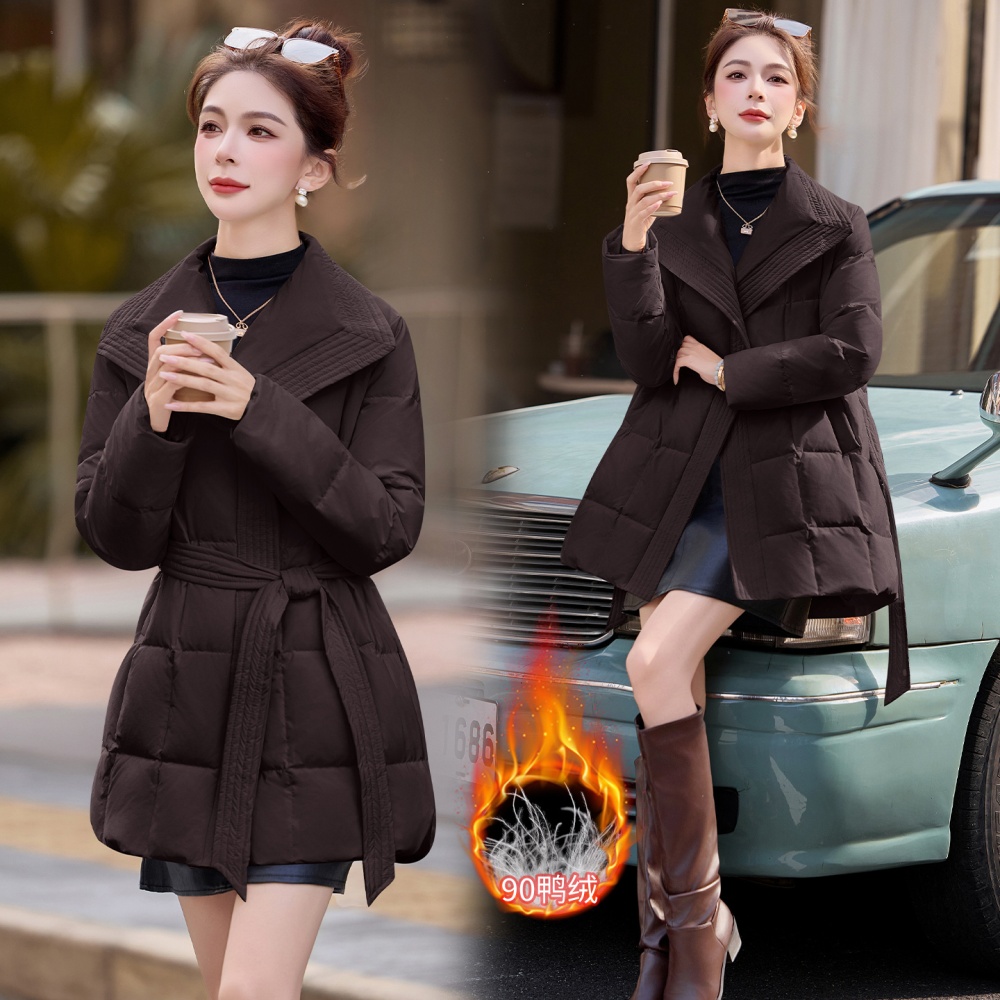 Slim temperament fashion duck down grace long down coat