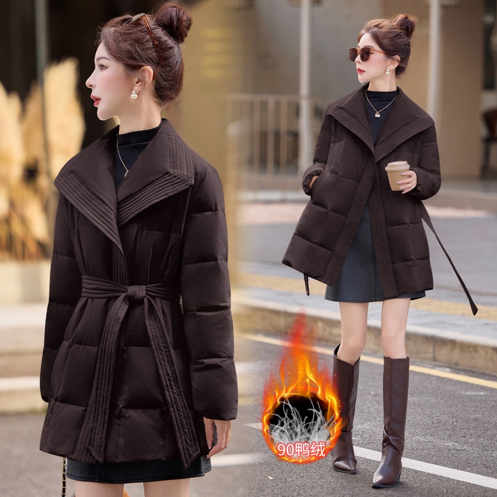 Slim temperament fashion duck down grace long down coat