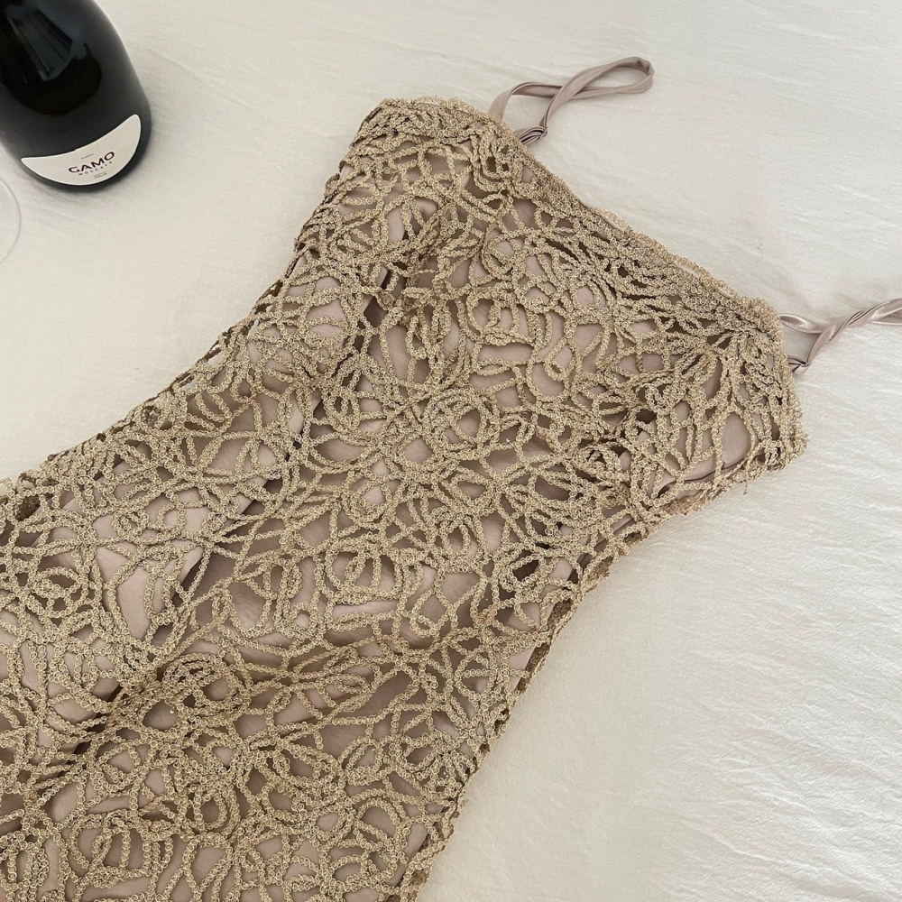 Sling France style formal dress split silver dress for women