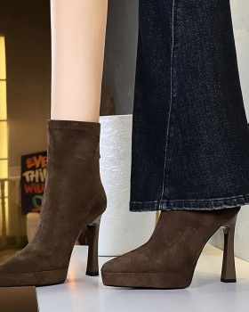 Elasticity pointed platform fashion short boots