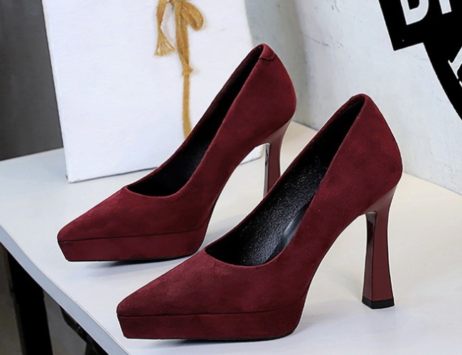 All-match pointed platform thick high-heeled shoes