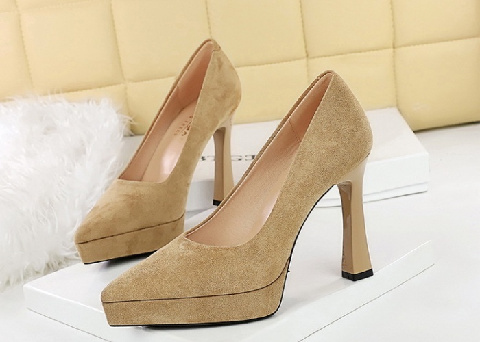 All-match pointed platform thick high-heeled shoes