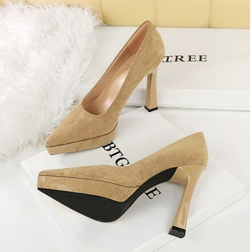 All-match pointed platform thick high-heeled shoes