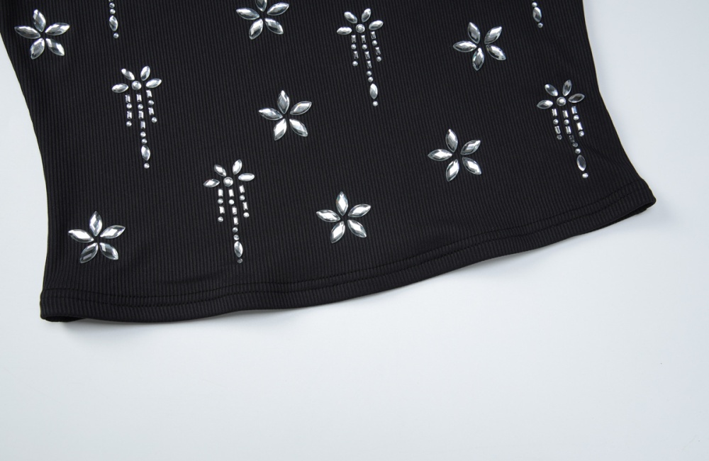 Slim France style U-neck tops winter short vest for women