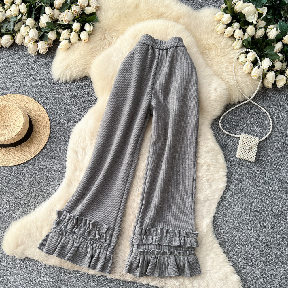 Autumn and winter wide leg pants casual pants for women