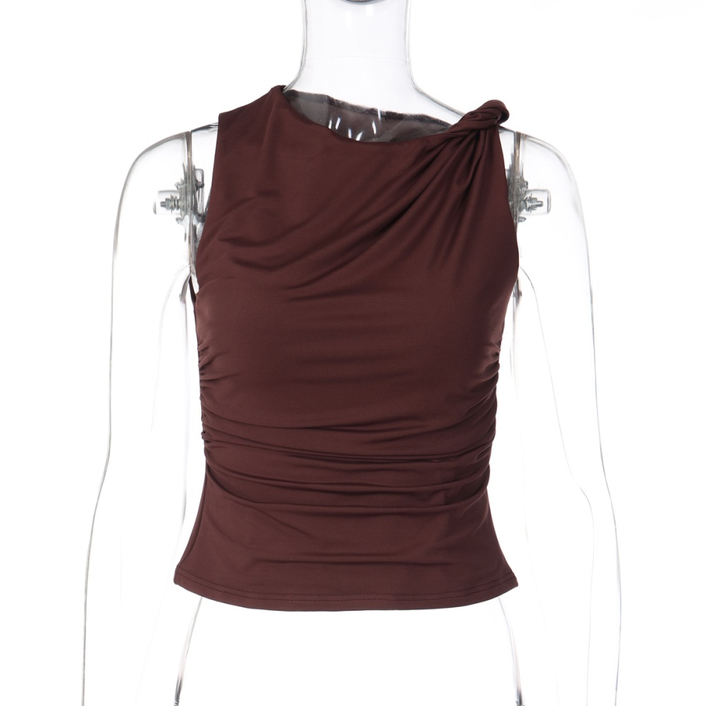 Fashion spicegirl slim sleeveless winter tops for women