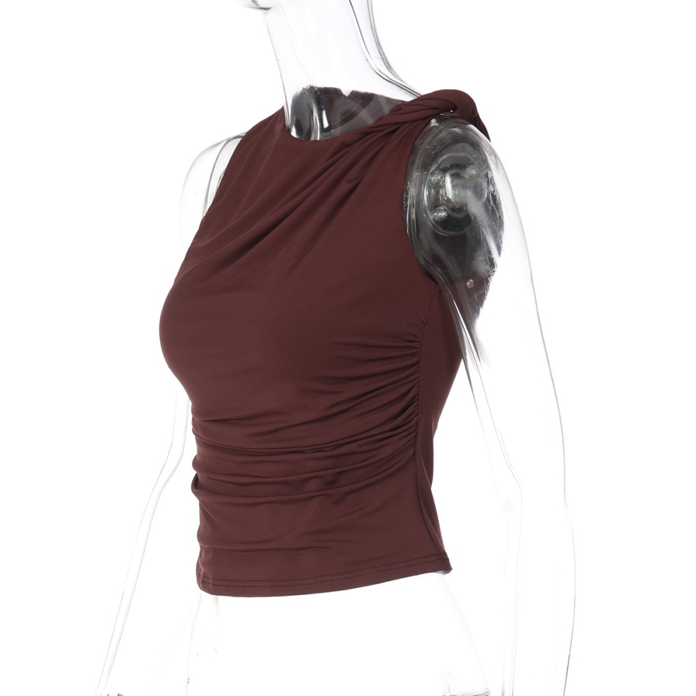 Fashion spicegirl slim sleeveless winter tops for women