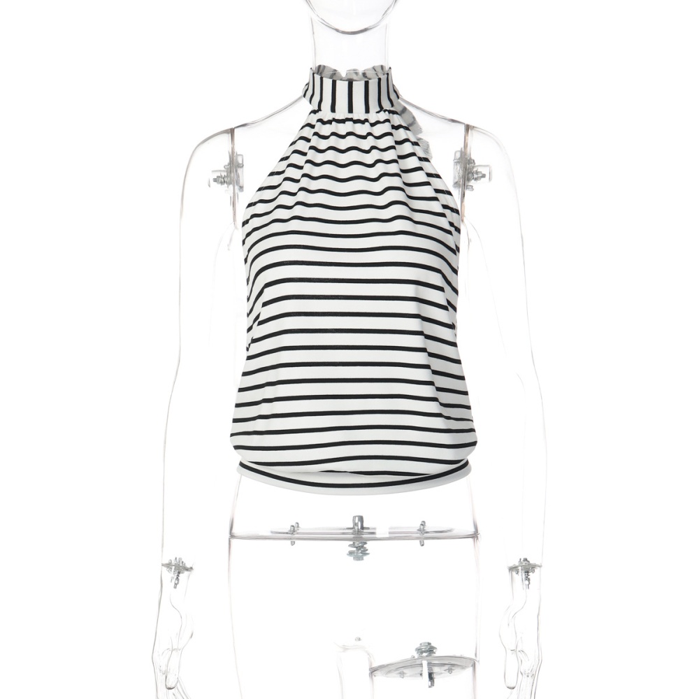 Stripe printing vest fashion personality tops for women