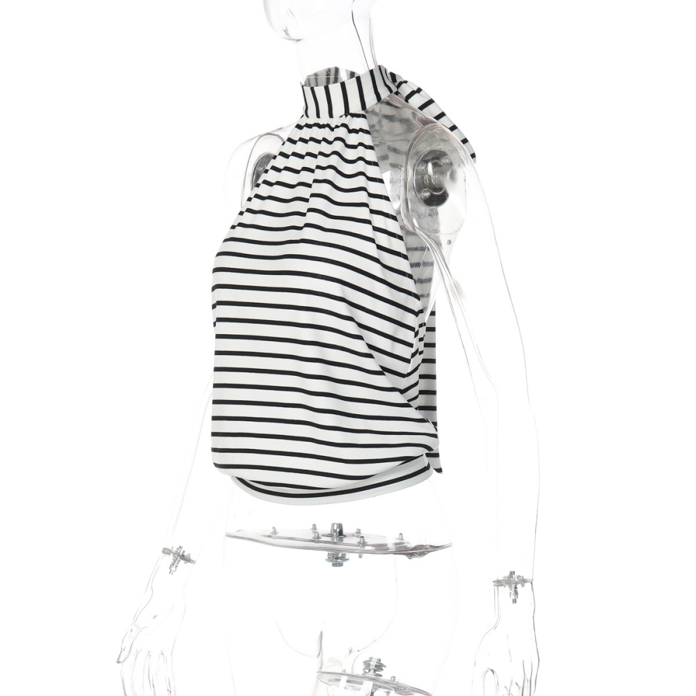 Stripe printing vest fashion personality tops for women