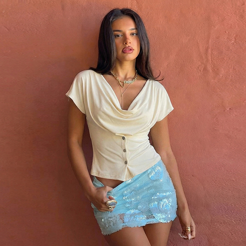 Short sleeve T-shirt European style tops