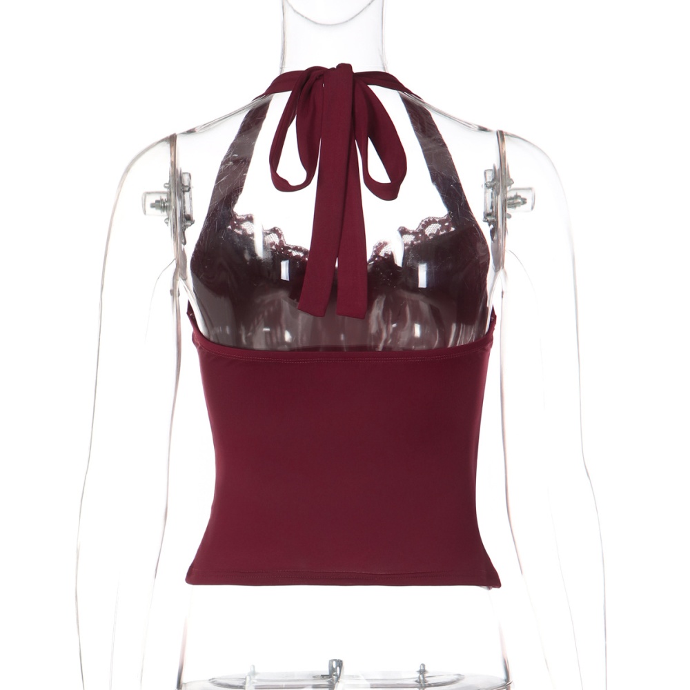 Fashion wrapped chest halter tops for women