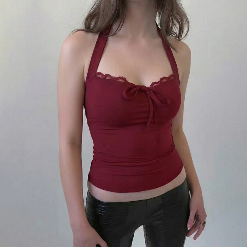 Fashion wrapped chest halter tops for women