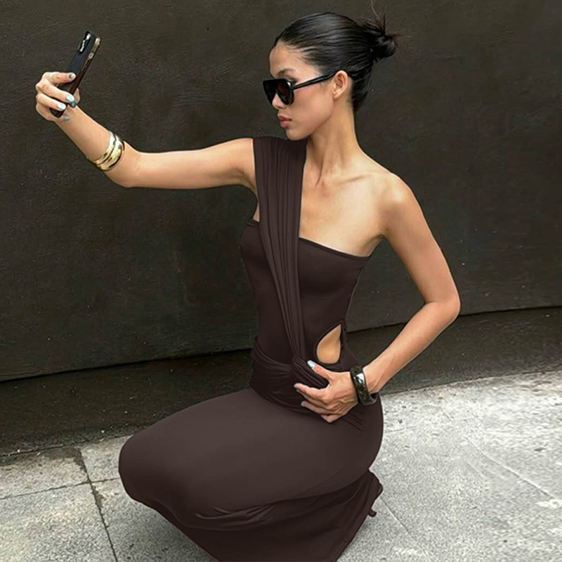 Fashion winter side hollow sexy dress for women