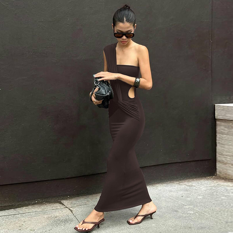 Fashion winter side hollow sexy dress for women