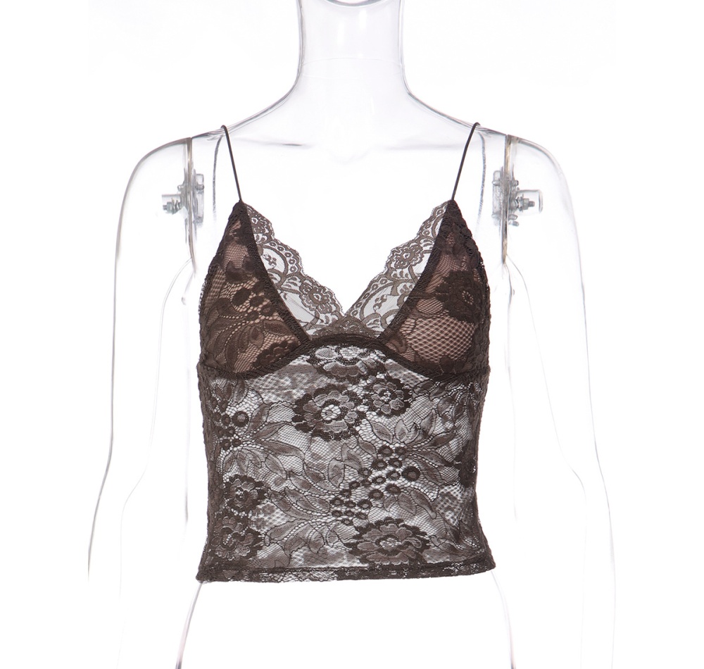 Perspective sling slim wrapped chest lace vest for women
