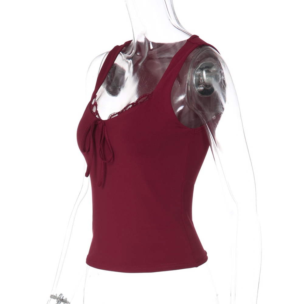 European style slim sexy sling bow winter vest for women