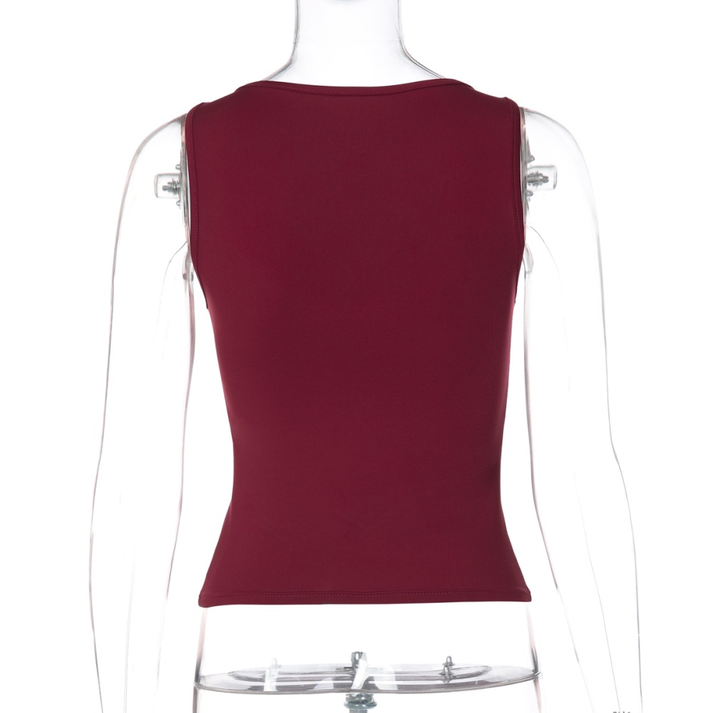 European style slim sexy sling bow winter vest for women