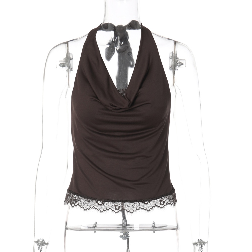 Spicegirl lace slim vest halter sexy splice tops for women