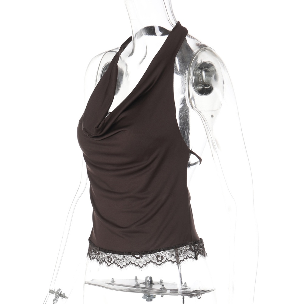 Spicegirl lace slim vest halter sexy splice tops for women