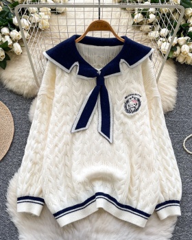 College style lazy Western style loose sweater for women