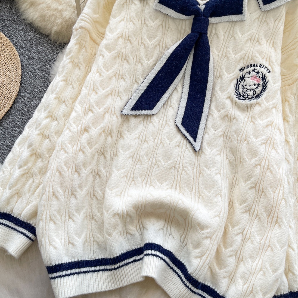 College style lazy Western style loose sweater for women