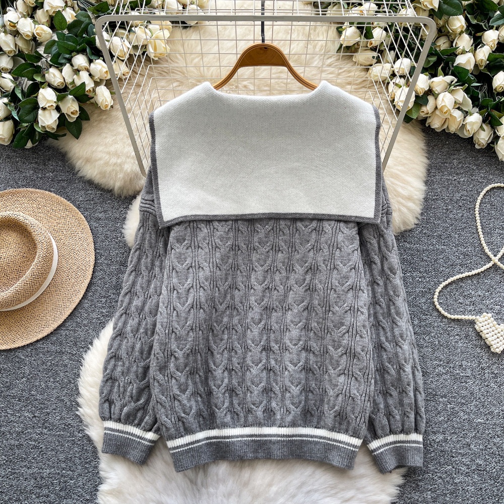 College style lazy Western style loose sweater for women