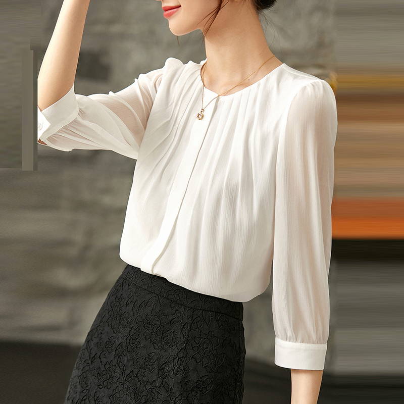 Fashion temperament tops spring short sleeve shirt for women