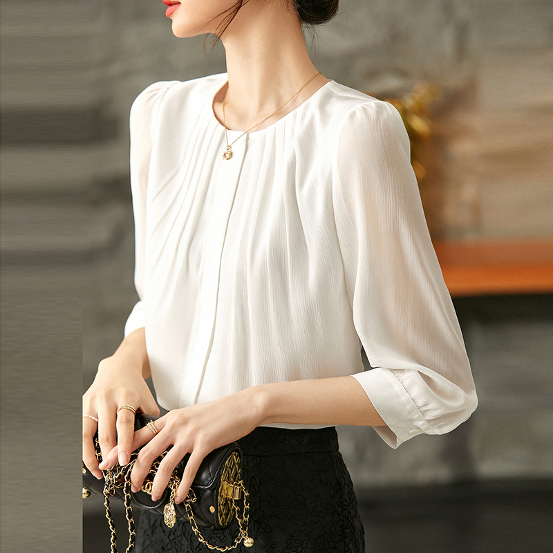 Fashion temperament tops spring short sleeve shirt for women