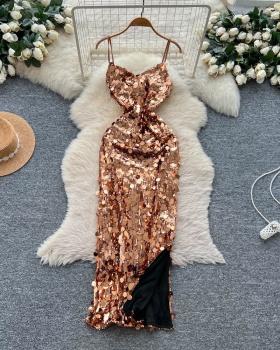 Pinched waist dress sling formal dress for women