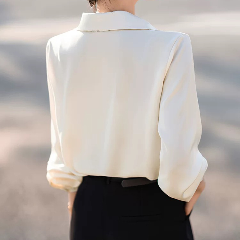 France style commuting shirt satin spring tops
