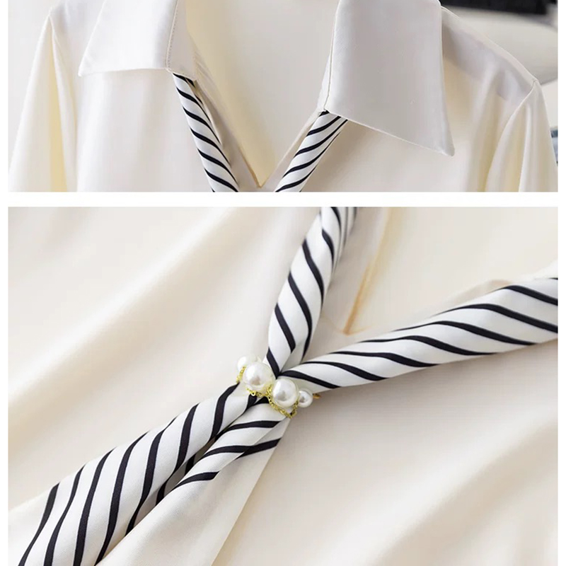 France style commuting shirt satin spring tops