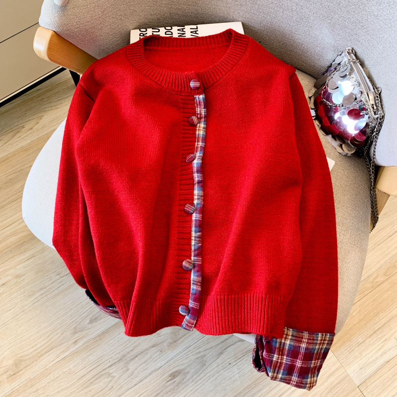 Autumn and winter sweater round neck tops for women