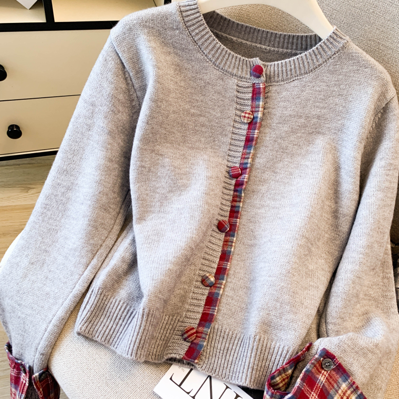 Autumn and winter sweater round neck tops for women