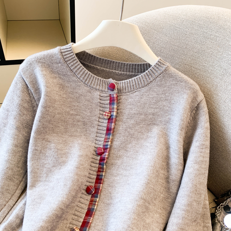 Autumn and winter sweater round neck tops for women