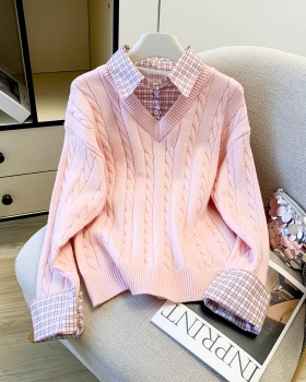 Korean style shirt pink tops for women