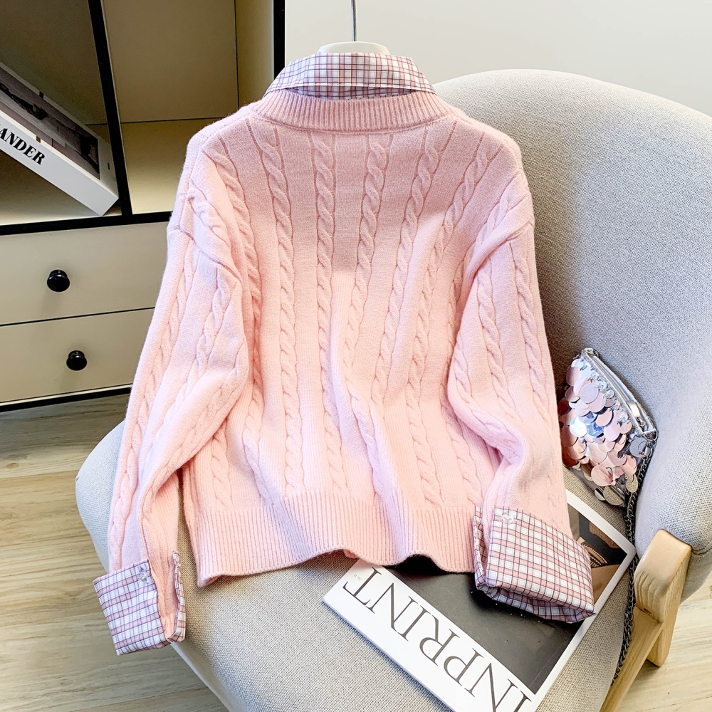 Korean style shirt pink tops for women