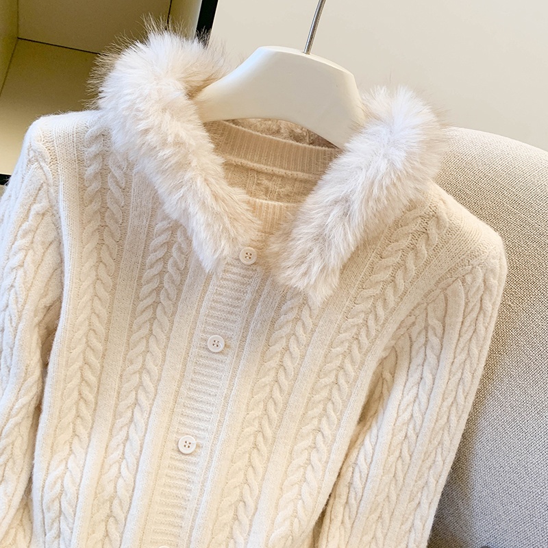 Winter Korean style thermal twist removable slim sweater