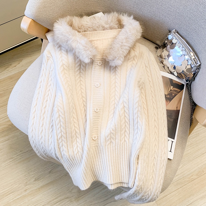 Winter Korean style thermal twist removable slim sweater