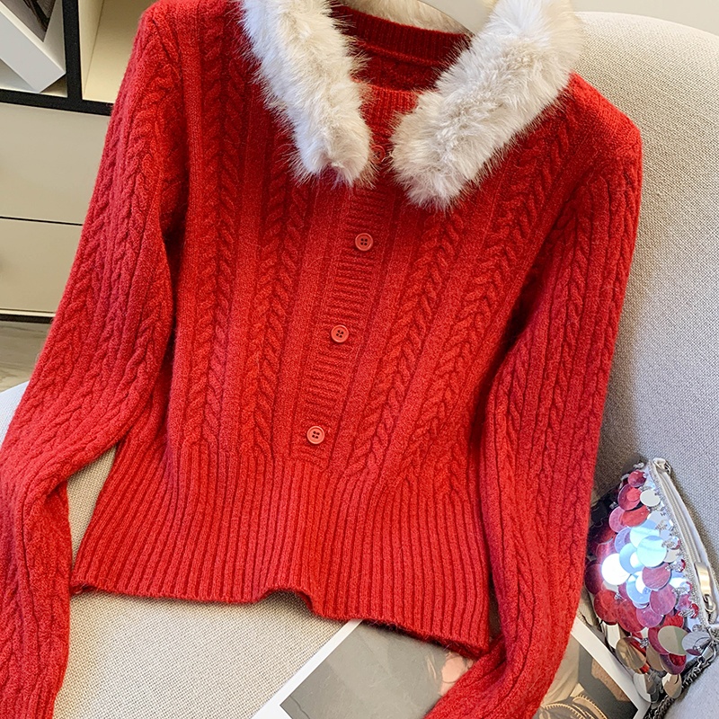 Winter Korean style thermal twist removable slim sweater